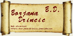 Borjana Drinčić vizit kartica